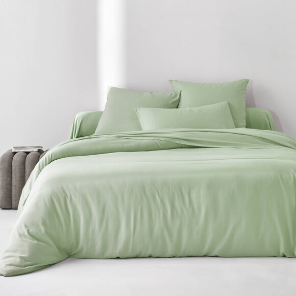 Linge de lit uni en bambou et en lin** (vert)
