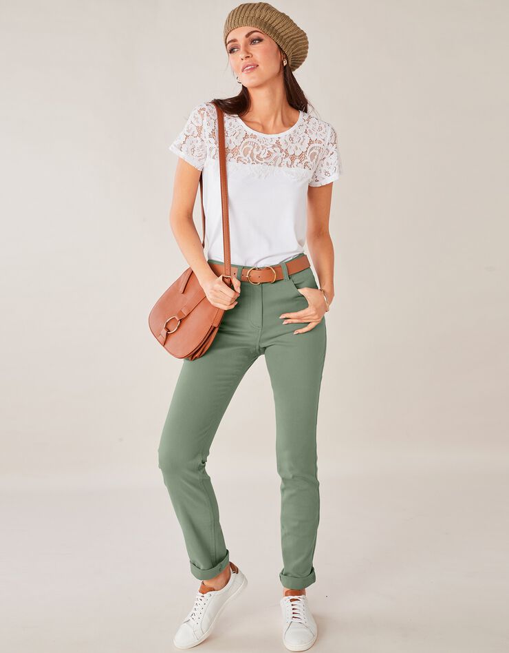 Pantalon droit stretch (vert grisé) Pantalon droit stretch (vert grisé)