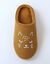 Mules polaire brodées chat (caramel)