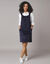 Robe chasuble évasée, velours côtelé (marine)