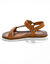 Sandales scratchées largeur confort en cuir style rando certifié LWG (marron)