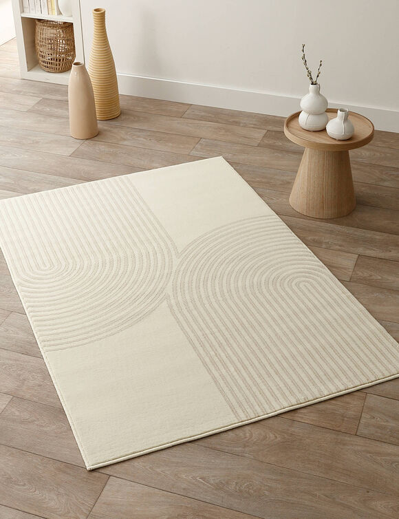 Tapis motif double arche (&eacute;cru)