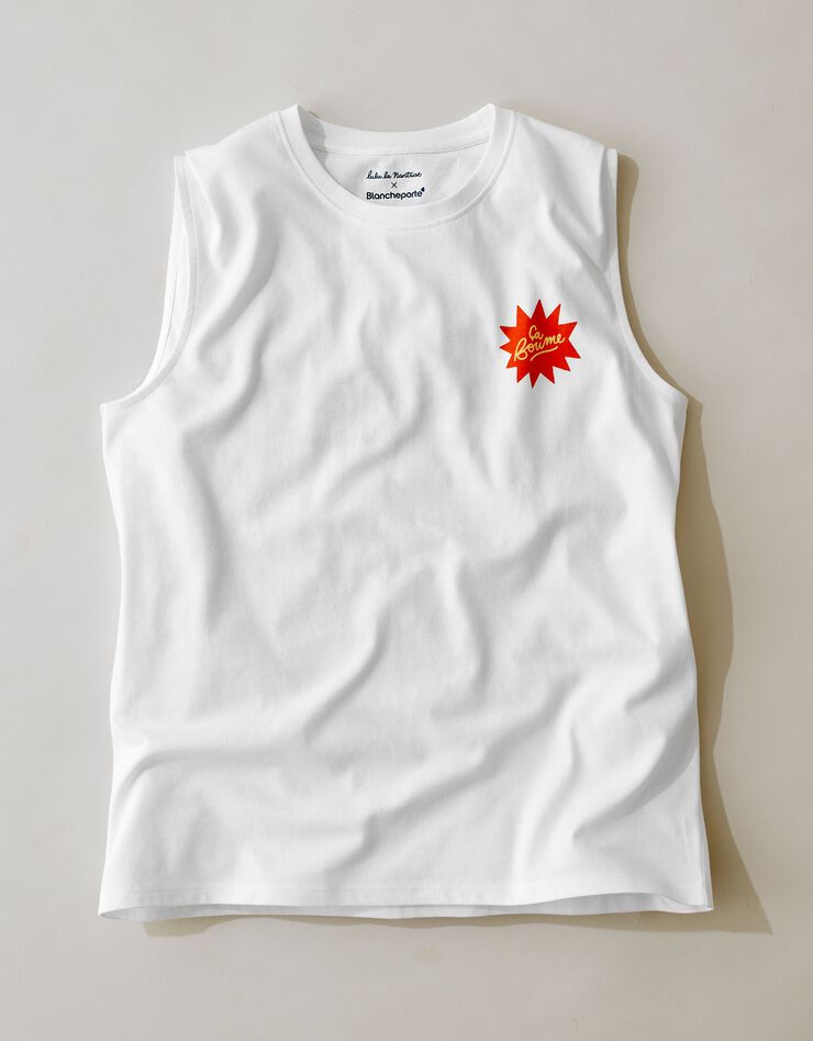 Tee-shirt sans manches imprimé femme collection Lulu la Nantaise (blanc) Tee-shirt sans manches imprimé femme collection Lulu la Nantaise (blanc)