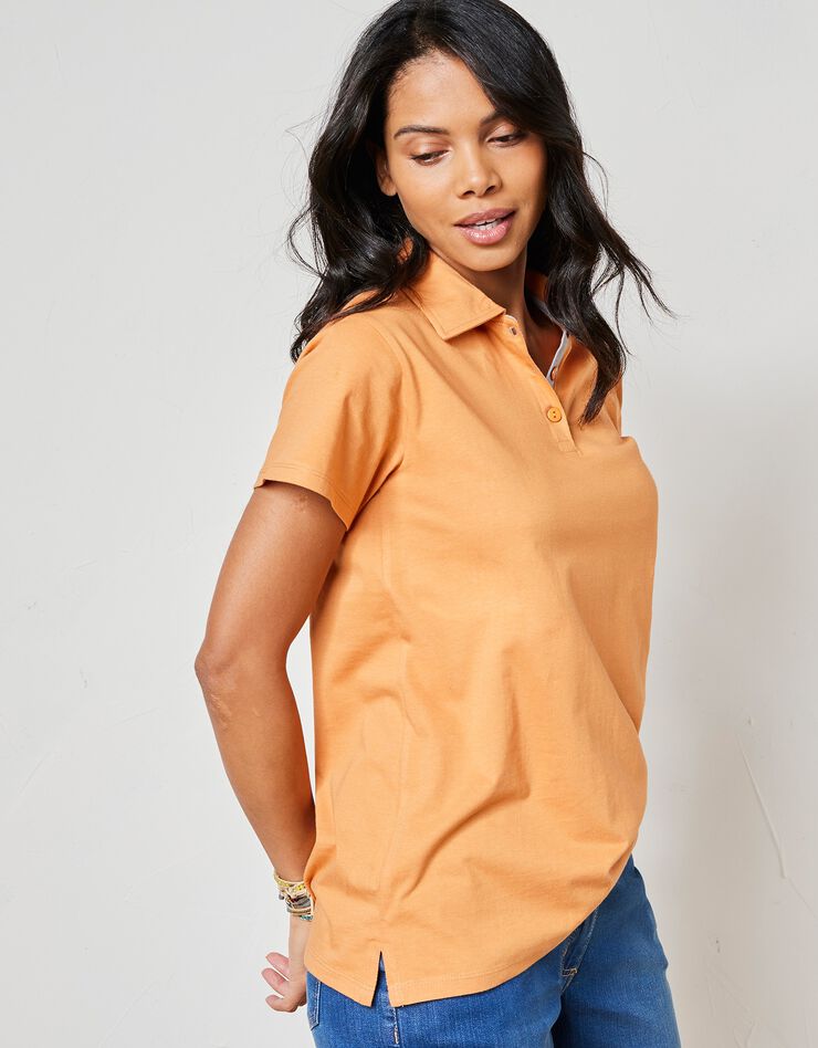 Polo manches courtes bicolore (safran / gris) Polo manches courtes bicolore (safran / gris)