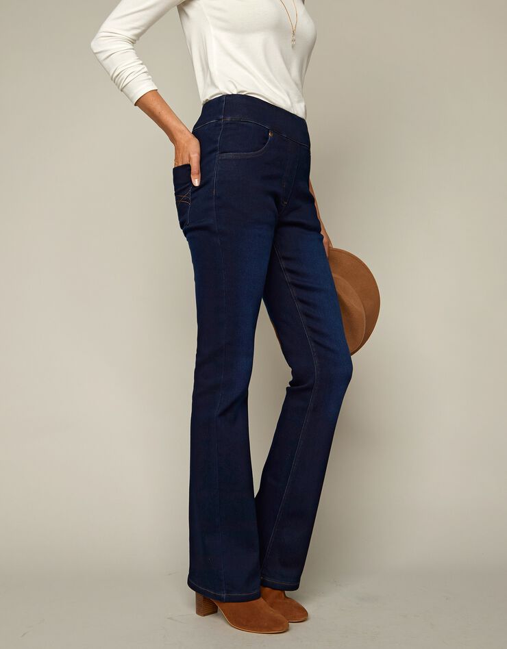 Jean bootcut ultra stretch, maille effet jean (dark blue) Jean bootcut ultra stretch, maille effet jean (dark blue)