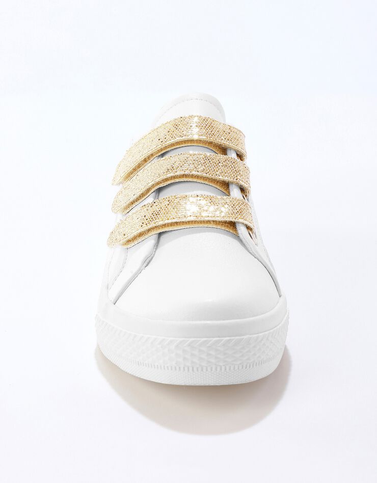 Tennis scratchées effet croco femme - blanc/doré (blanc / doré) Tennis scratchées effet croco femme - blanc/doré (blanc / doré)