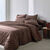 Linge de lit uni - coton 57 fils/cm&sup2; (chocolat)