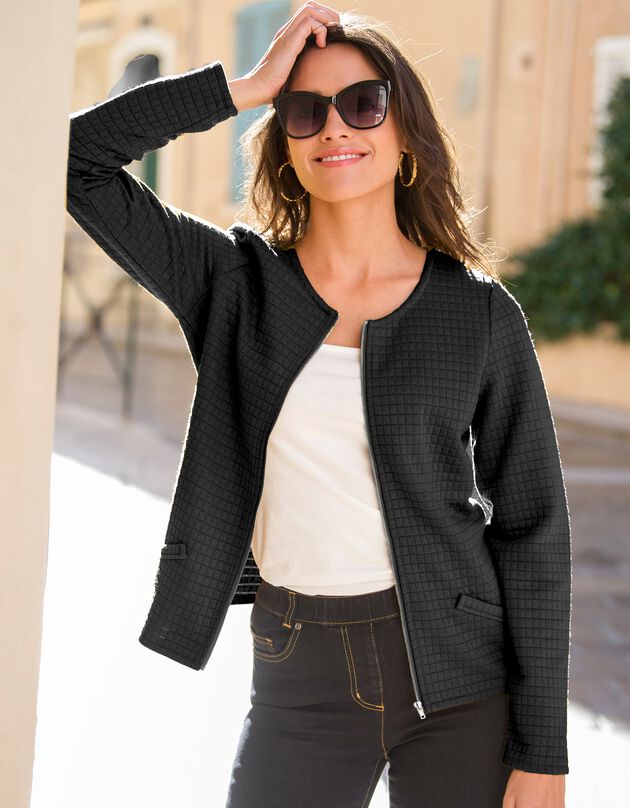 Veste matelassée zippée (noir)