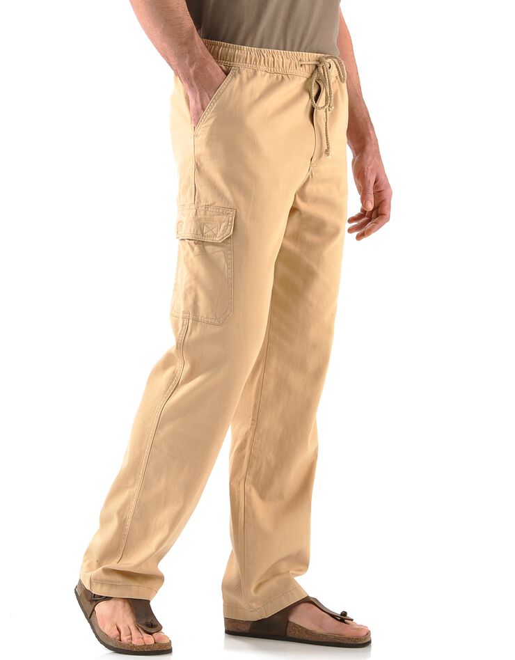 Pantalon cargo multipoches (beige)