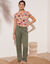 Pantalon large droit, gaze de coton (kaki)