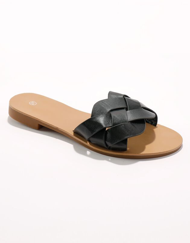 Mules bande tressée (noir) Mules bande tressée (noir)