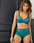 Gainette microfibre tulle brodé Caminata (émeraude)