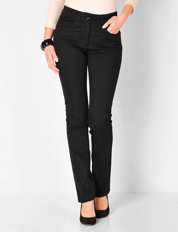 Pantalon droit gainant - grande stature entrej. 78 cm (noir)