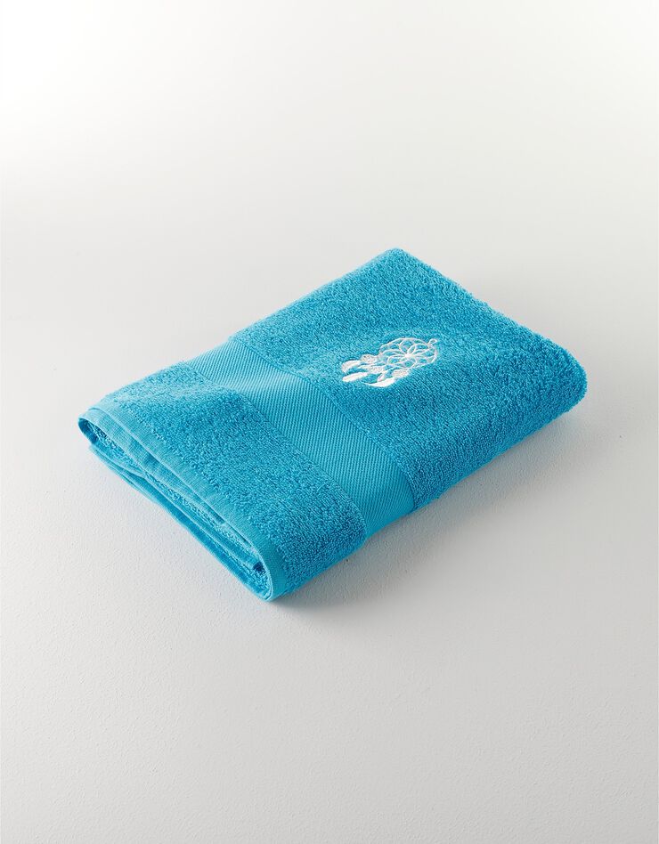 Éponge coton broderie attrape rêves - 420g/m² (turquoise)