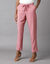 Pantalon 7/8ème fuselé uni, tissu fluide (bois de rose)