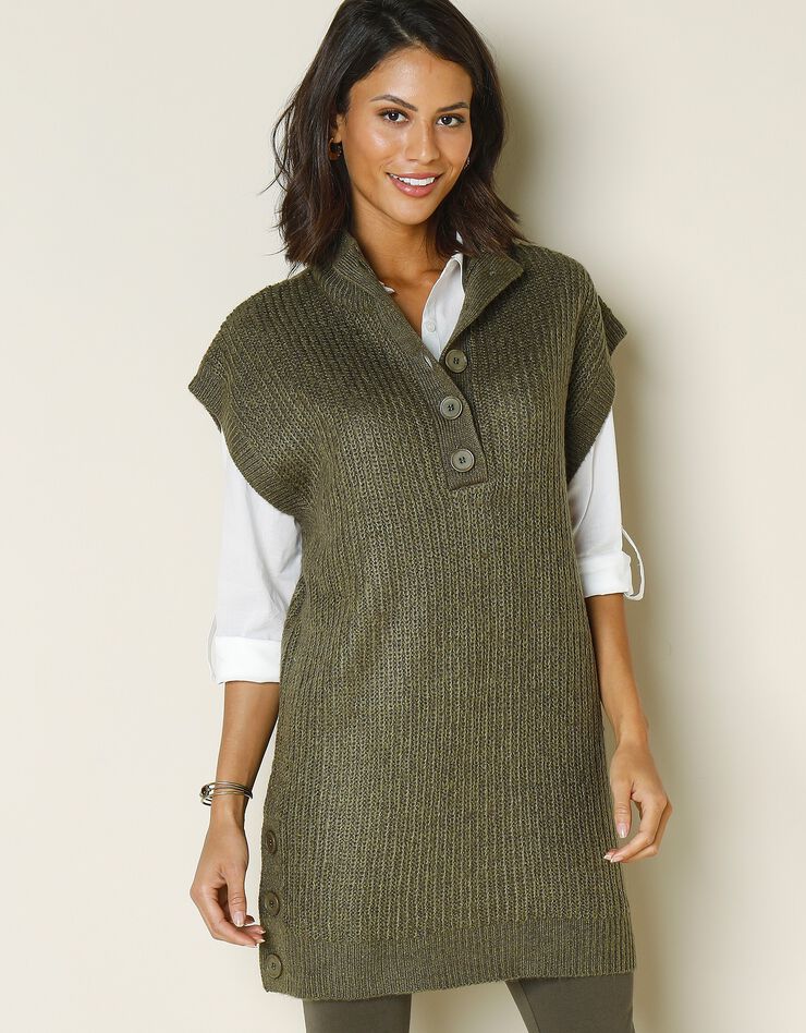 Pull-tunique sans manches, toucher doux (bronze) Pull-tunique sans manches, toucher doux (bronze)