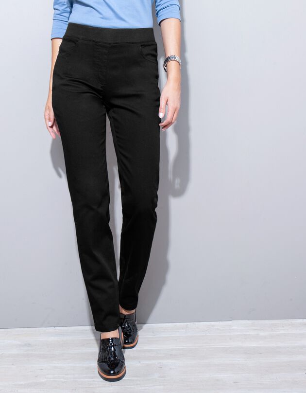 Pantalon coupe "boyfriend" ultra confort (noir)