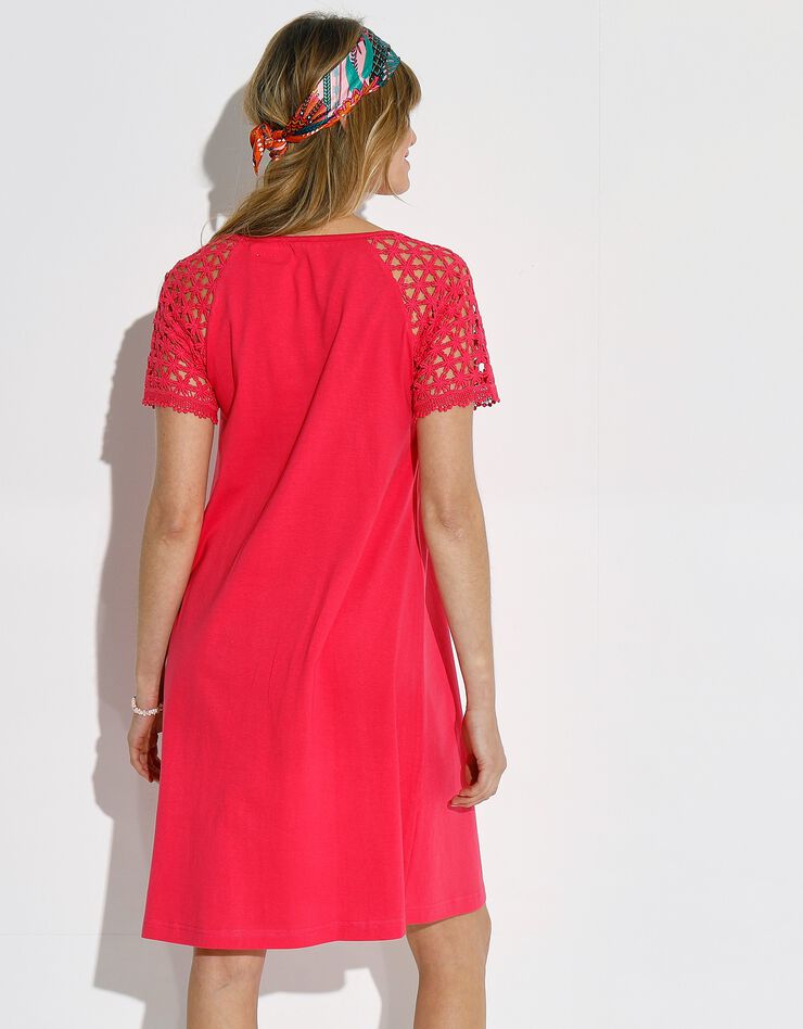 Robe maille manches courtes macramé (grenadine) Robe maille manches courtes macramé (grenadine)