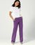Pantalon coupe large molleton taille élastiquée (violet)