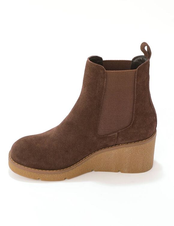 Boots "chelsea" compens&eacute;es (chocolat)