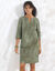 Robe forme housse unie, mélange coton-lin  (bronze)