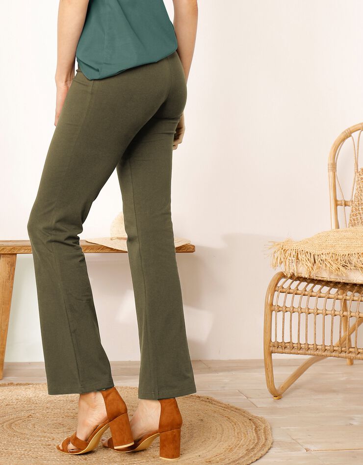 Legging bootcut uni, taille élastiquée (kaki) Legging bootcut uni, taille élastiquée (kaki)