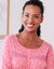 Chemise de nuit longue manches longues imprimé nœuds (rose foncé)