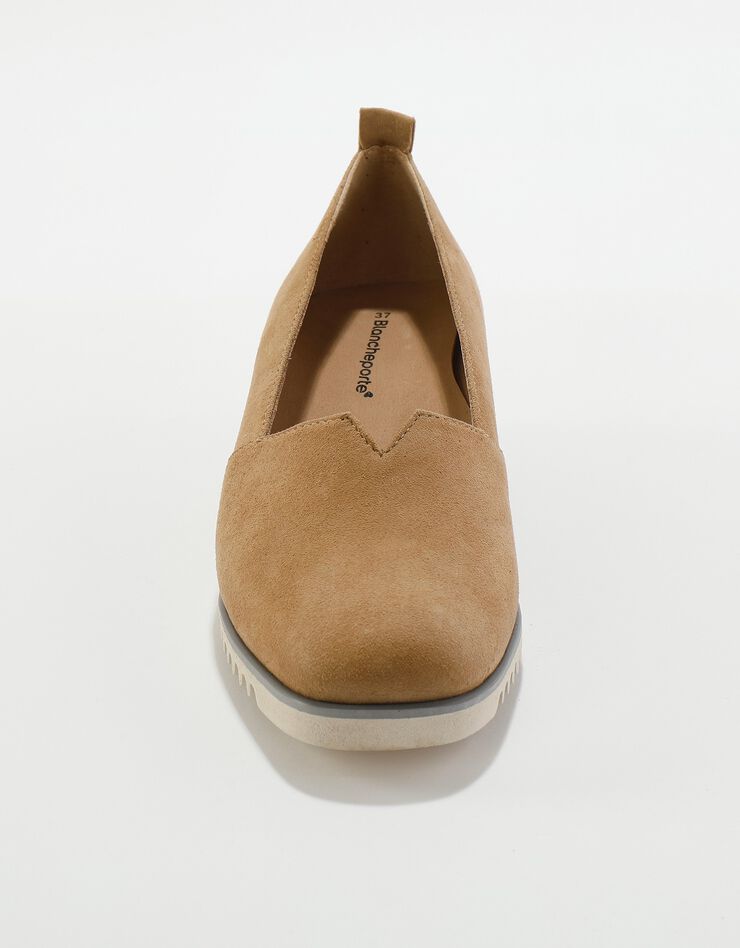 Ballerines compensées en cuir - marine (taupe) Ballerines compensées en cuir - marine (taupe)