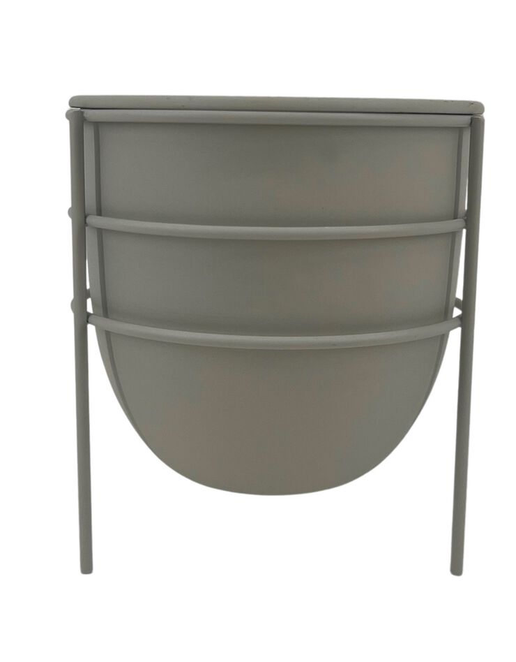 Cache-pot sur pied en métal (taupe)