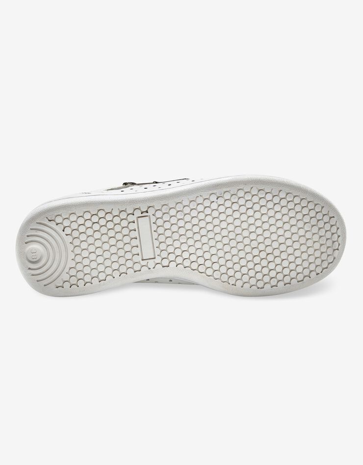Tennis zippée en cuir perforé (blanc) Tennis zippée en cuir perforé (blanc)