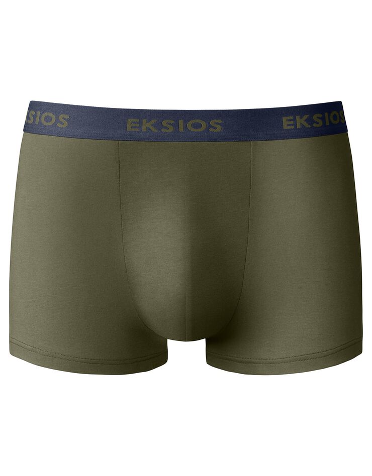 Boxer fermé imprimé rayé - lot de 4 (kaki + marine) Boxer fermé imprimé rayé - lot de 4 (kaki + marine)