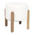Tabouret cylindrique, pieds en  bois (blanc)