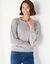 Pull col rond finitions écailles (gris chiné)