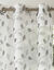 Panneau voilage motif petites feuilles - finition oeillets (gris)