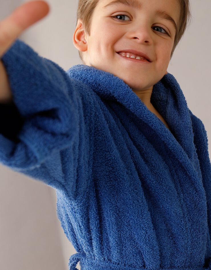 Peignoir enfant éponge bouclette à capuche (bleu dur) Peignoir enfant éponge bouclette à capuche (bleu dur)