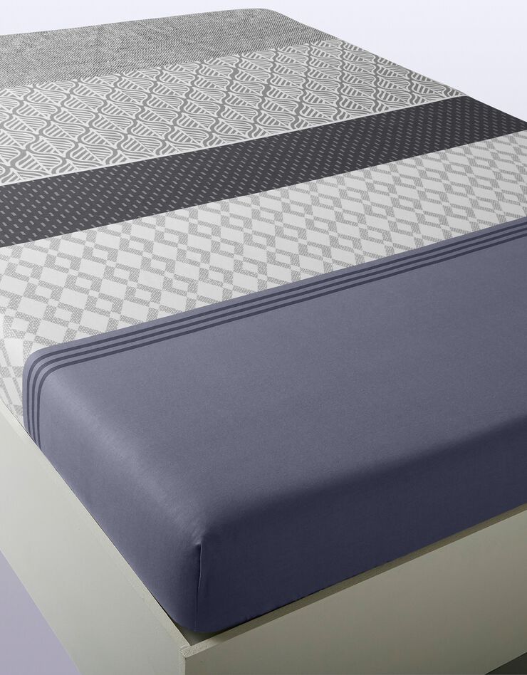 Linge de lit Tommy imprimé géométrique - coton (gris)