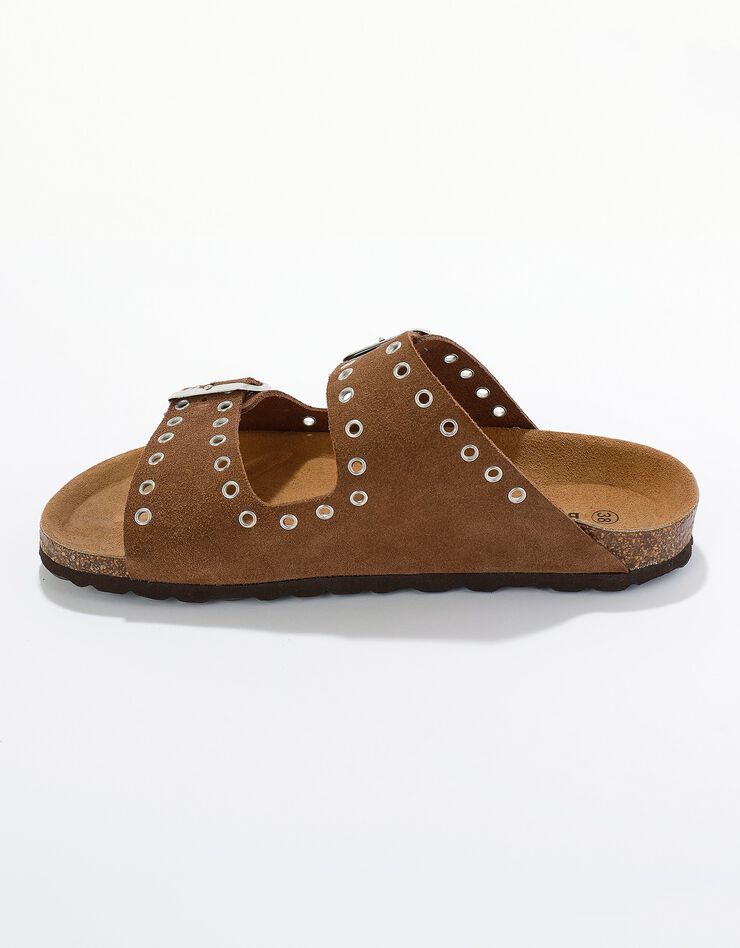 Mules double boucle cloutées (caramel) Mules double boucle cloutées (caramel)