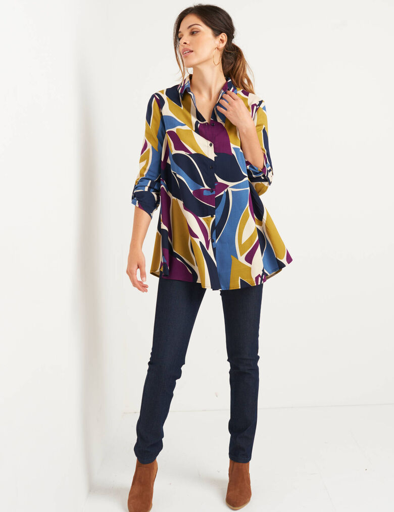 Tunique Blancheporte Femme Taille 46 – Floral Manches 3/4 – État Parfait