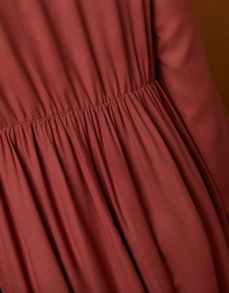 Robe longue unie base volantée (terracotta) Robe longue unie base volantée (terracotta)
