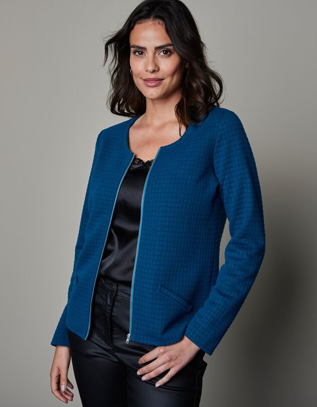 Veste matelassée zippée (bleu pétrole)
