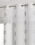 Voilage brodé plumes (blanc / gris)
