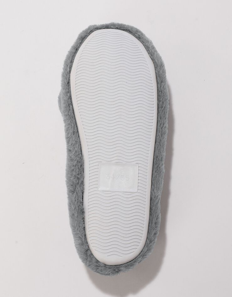 Ballerines maille peluche oreilles 3D (gris) Ballerines maille peluche oreilles 3D (gris)