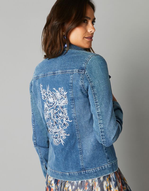 Veste brodée en jean (bleached)