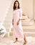 Chemise de nuit longue manches longues unie (rose)