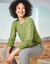 Pull col rond, maille fantaisie toucher doux (kaki)