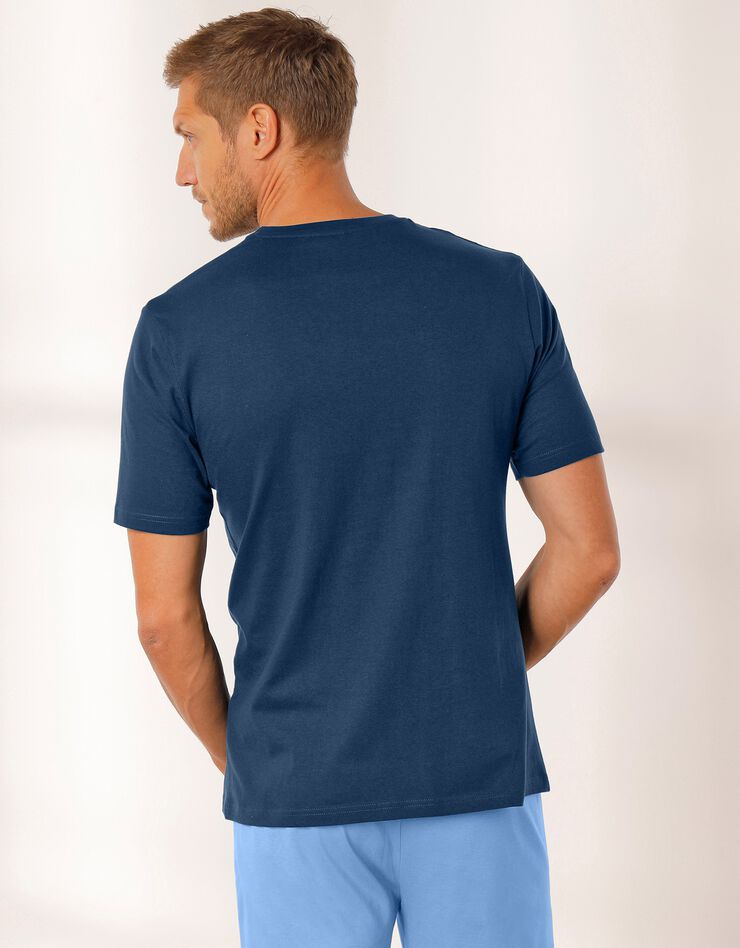 Tee-shirt de pyjama manches courtes motif bateau (bleu marine)