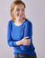 Pull col rond maille côtelée (bleu vif)