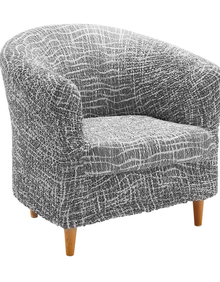 Housse microfibre bi-extensible motifs graphique spéciale fauteuil cabriolet (gris)