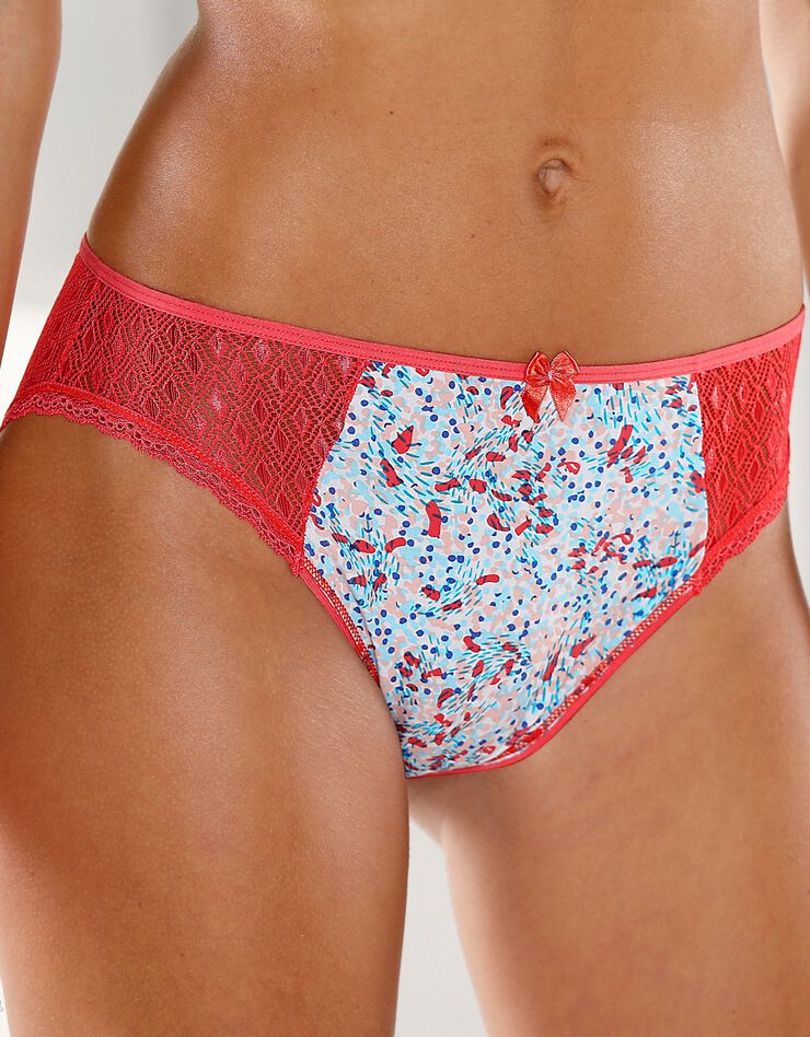 Culotte midi coton dentelle imprimée multicolore Coria - lot de 2 (azalée) Culotte midi coton dentelle imprimée multicolore Coria - lot de 2 (azalée)