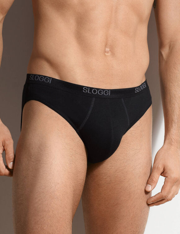 Slip ferm&eacute; forme mini  - lot de 3 (noir)